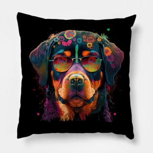 Rottweiler hippie Pillow
