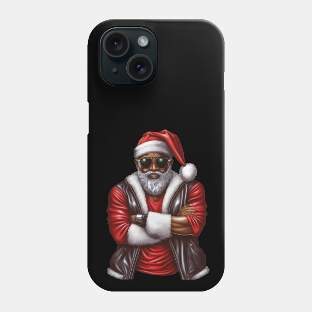 Cool Black Santa, African American Santa Phone Case by UrbanLifeApparel