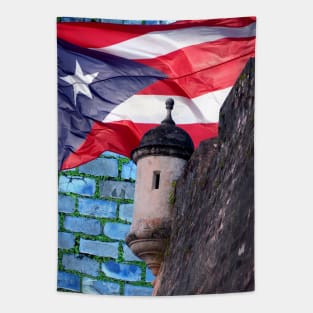 Puerto Rico Flag Old San Juan Photography Tapestry