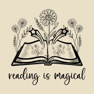 Reading Is Magical Flowering Book T-Shirt