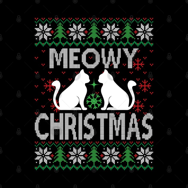 meowy christmas ugly christmas sweater by MZeeDesigns