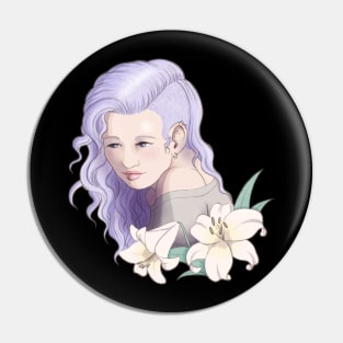 Punk girl / Girl with purple hair Pin