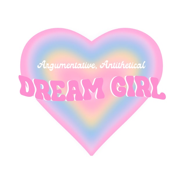 Argumentative, Antithetical Dream Girl Pastel Heart Swiftie by Moon Ink Design