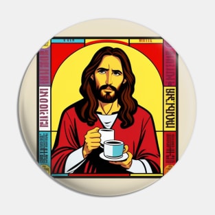 Share A Coffee With Jesus Vinyl Record Art Pin