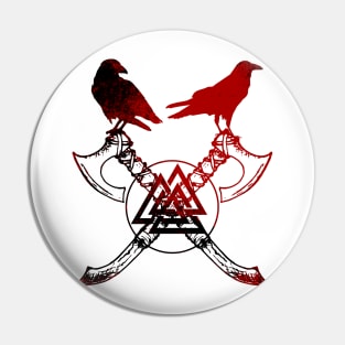 Valknut and Odins Raven, Viking Warrior Pin