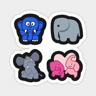 Elephants 4 pk Stickers Collection Magnet