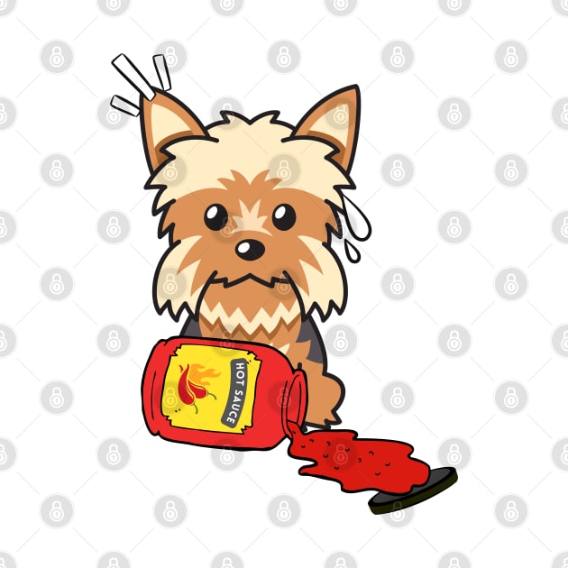 Naughty Yorkshire Terrier Spilled Hot Sauce by Pet Station