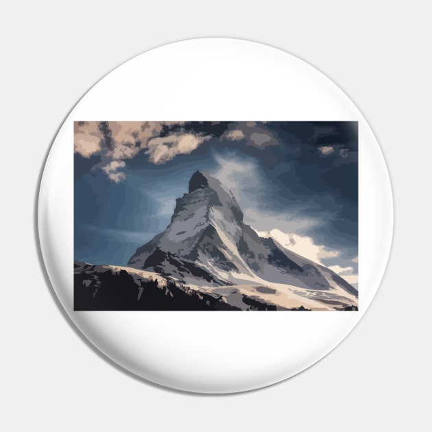 Matterhorn Digital Painting Pin by gktb