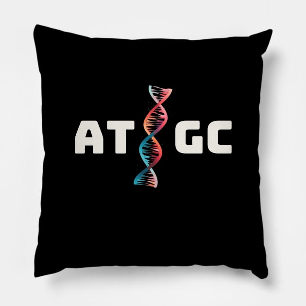 AT / GC, biotechnology, dna strand, molecular biology, gift present ideas Pillow by Pattyld