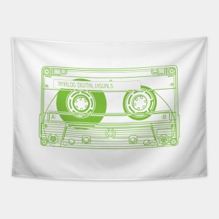Cassette Tape (Yellow-Green Lines) Analog / Music Tapestry