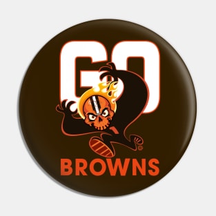 Go Browns! SkullyDawg Shadow Runner Logo Pin