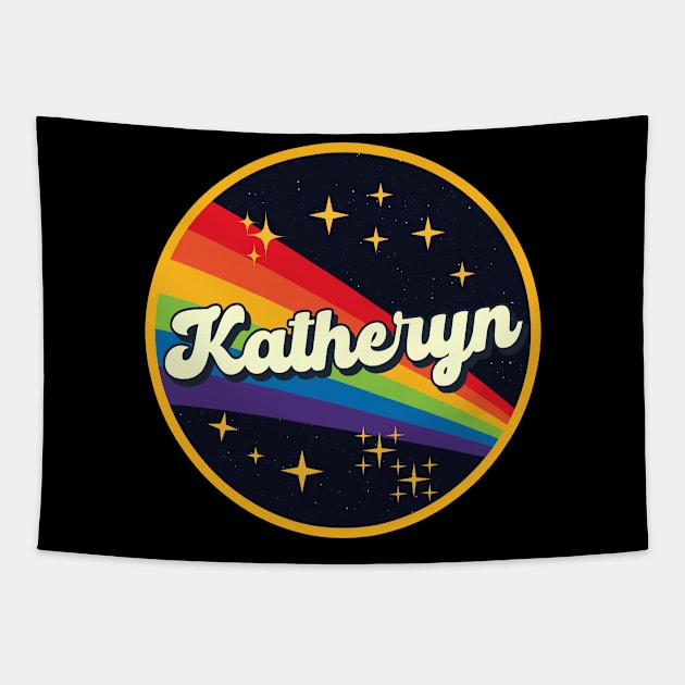 Katheryn // Rainbow In Space Vintage Style Tapestry by LMW Art