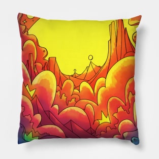 A vibrant moonrise Pillow