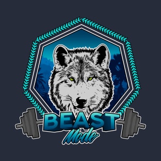 Wolf Illustration, fitness beast mode training T-Shirt