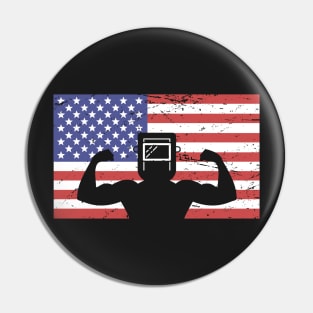 American Flag & Welder Pin