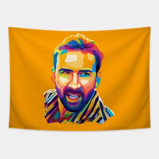 Nicolas Cage Wpap Pop Art Tapestry