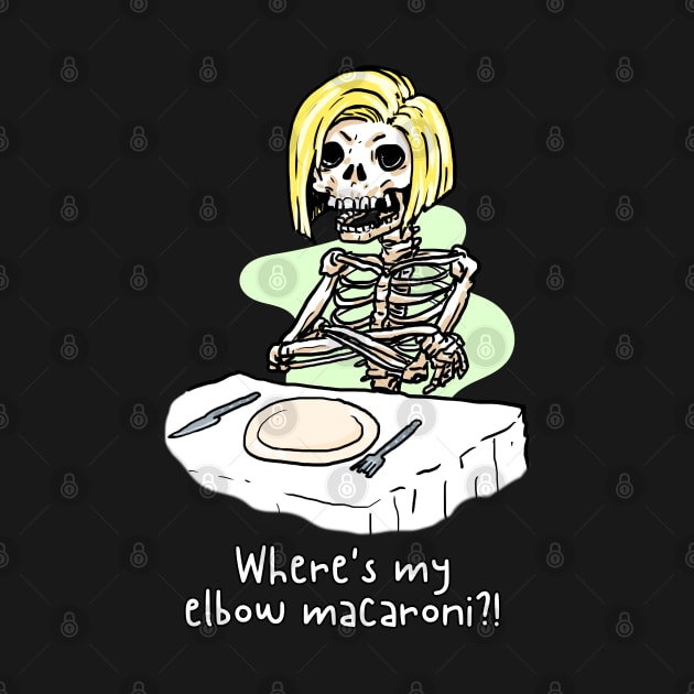 elbow macaroni skeleton funny by Moonwing