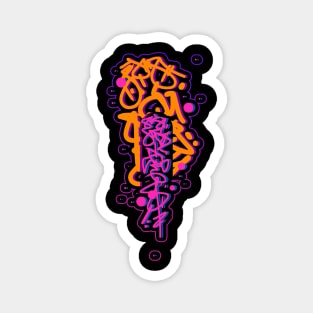 Purple Graffiti Tag / Neon Magnet