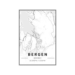 Bergen Light City Map T-Shirt