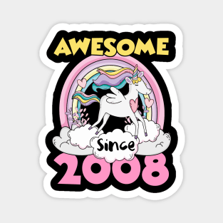 Cute Awesome Unicorn 2008 Funny Gift Pink Magnet