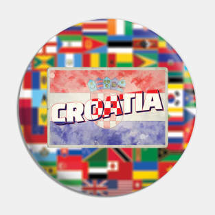 Croatia Vintage style retro souvenir Pin