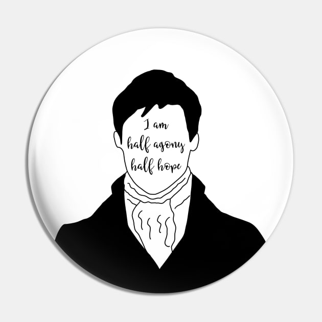 I am half agony half hope Captain Wentworth Pin by Bookishandgeeky