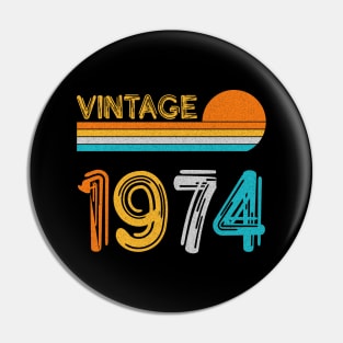 Vintage 1974 Happy 49th Birthday Retro Pin
