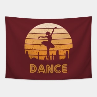 Retro Sunset Ballerina Dance Tapestry