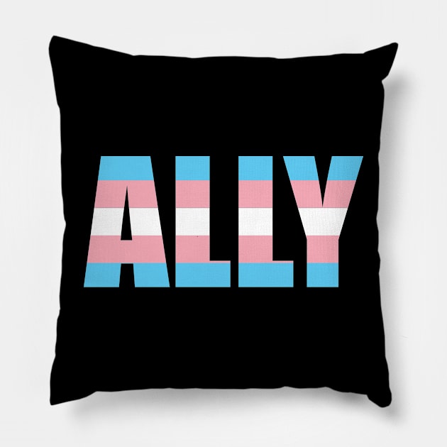 Transgender Rights Ally Pillow by The Wagging Willow