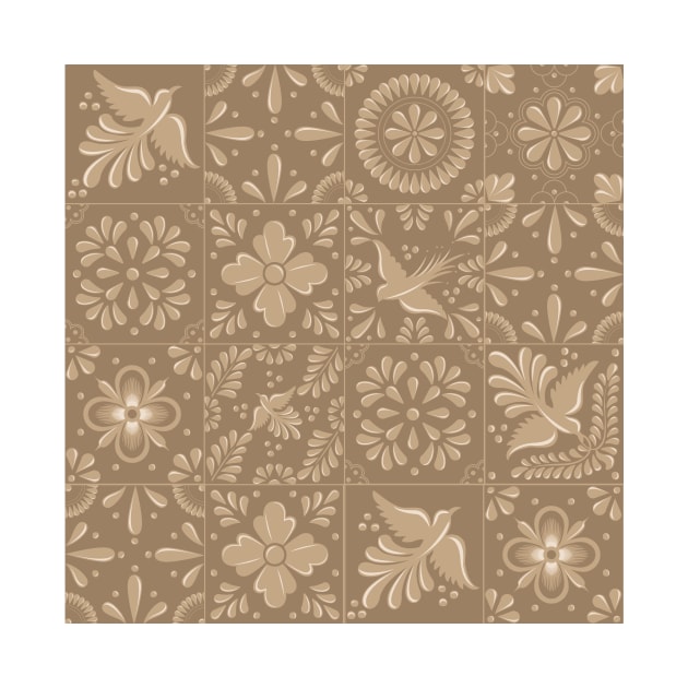 Mexican Sand Color Talavera Tile Pattern by Akbaly by Akbaly