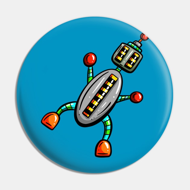 Balancing Cartoon Robot Pin by Squeeb Creative