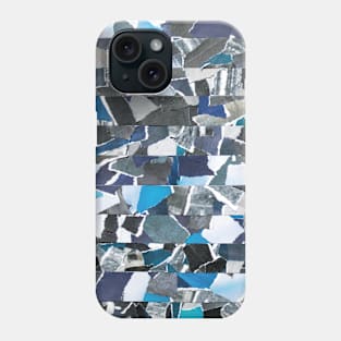 Abstract Minimal Collage of Blue Lines. Phone Case