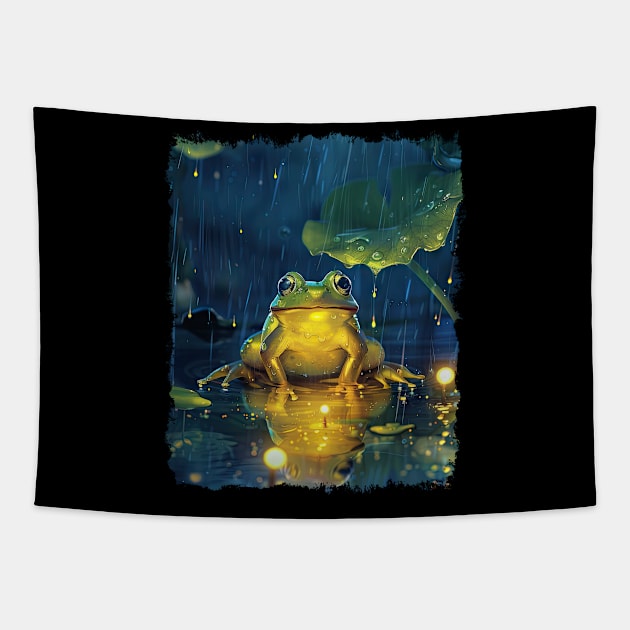 Charming Frog Design - Cute Amphibian Art Tapestry by Whimsy Works