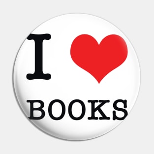 I Heart Books - Book Love - The bibliophile Pin