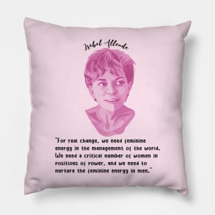 Isabel Allende Portrait and Quote Pillow