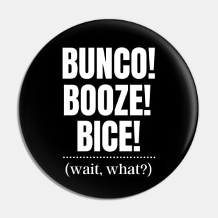 Bunco Booze Bice Dice Game Night Gift Pin