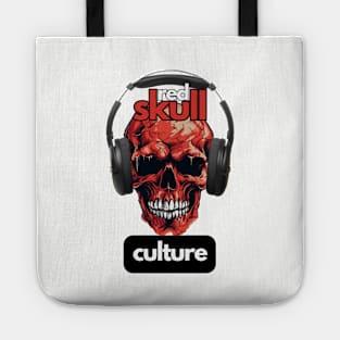 Red Skull Culture, Festival t-shirt, Unisex t-shirt, tees, men's t-shirt, women's t-shirt, summer t-shirt, trendy t-shirt, headphones Tote