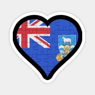 Falkland Islanders Jigsaw Puzzle Heart Design - Gift for Falkland Islanders With Falkland Islands Roots Magnet