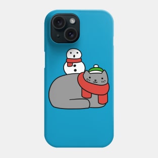 Snowman and Cat Phone Case