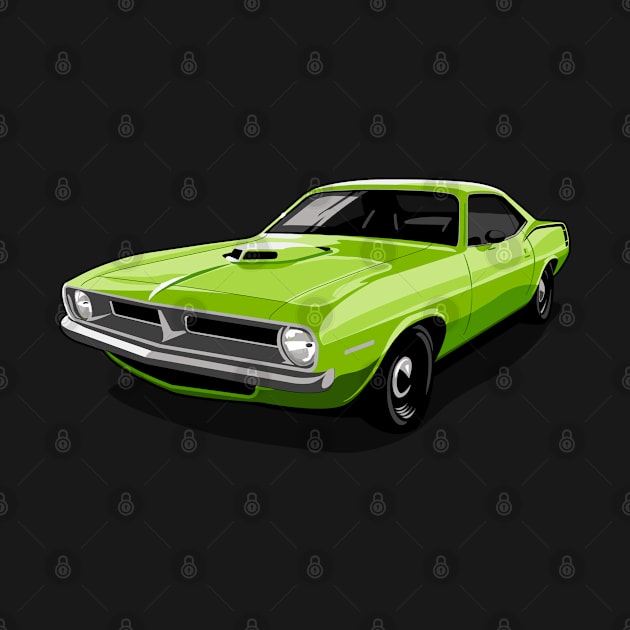 1970 Plymouth Barracuda in Lime Light by candcretro
