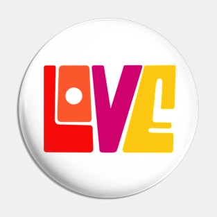 LOVE Funky Text Pin