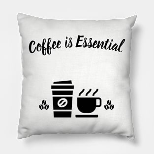 Coffee is Essential (blk text) Pillow