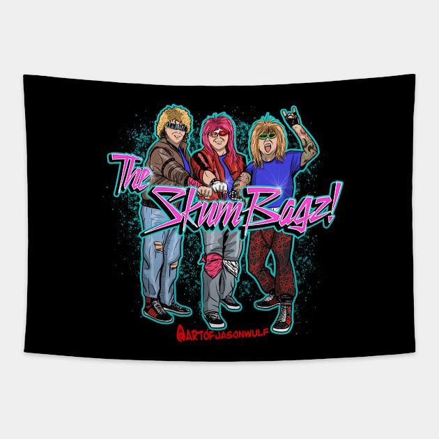 The Skum Bagz Band (Splatter Version) Tapestry by Smash Ventura