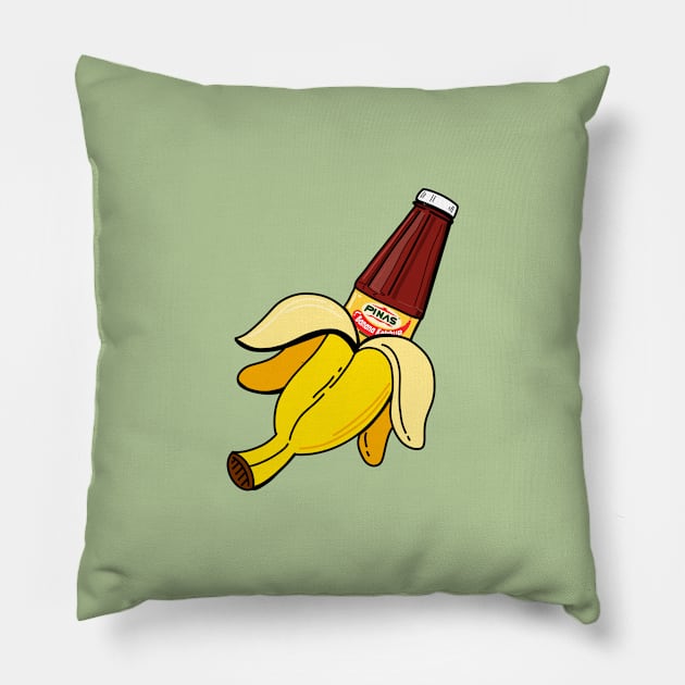 BANANA KETCHUP FILIPINO SHIRT POCKET DESIGN Pillow by Aydapadi Studio