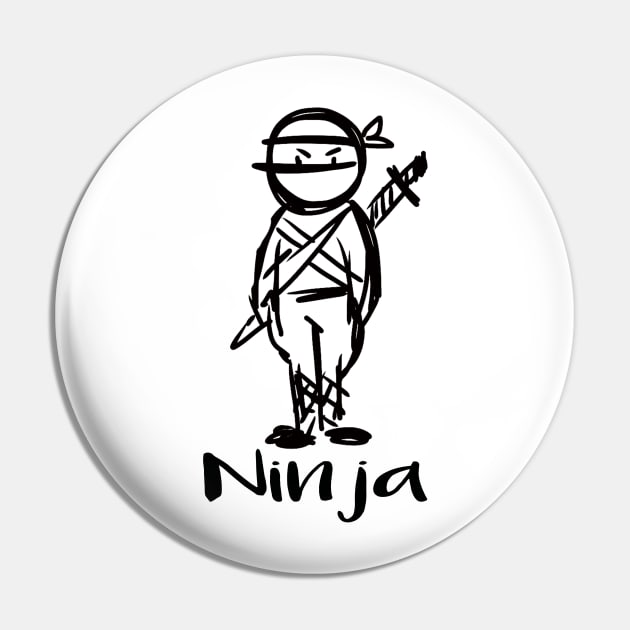 Ninja warrior illustrated Pin by LND4design