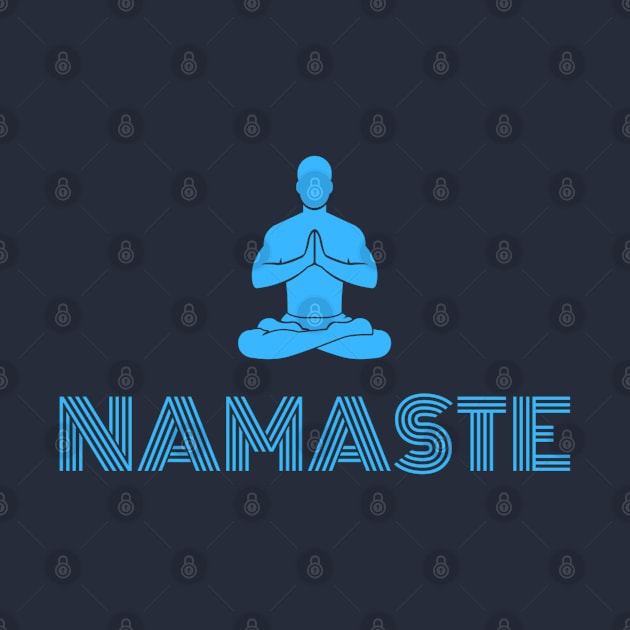 Namaste Yoga T-Shirt (Blue) by TeesFashion