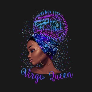 Virgo Girl Shirt Black Queen Was Born in Virgo Birthday Gifts T-Shirt