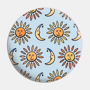 Cute Sun and Moon Pattern Pin