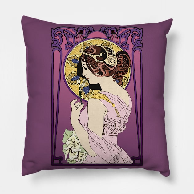 Pre-Raphaelite Girl 4 (Purple) Pillow by Soth Studio