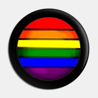 Rainbow  pride Flag abstract sunset circle Pin